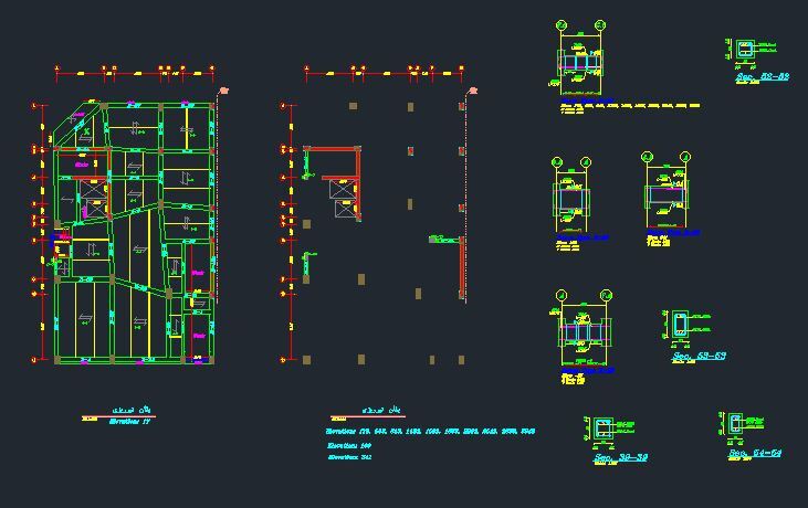 دانلود فایل اتوکد سازه 15 طبقه بتنی، 7 طبقه زیرزمین (39 شیت)