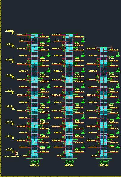 فایل اتوکد سازه 8 طبقه بتنی
