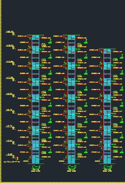  فایل اتوکد سازه 8 طبقه بتنی 